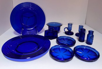 Collection Of Cobalt Blue Glassware