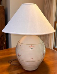 Vintage Floral Pottery Lamp