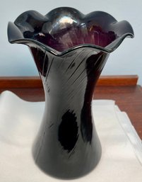 Vintage Amethyst Depression Glass Vase