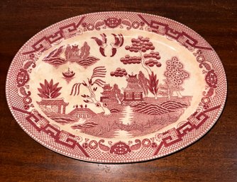 Red Willow Porcelain Serving Plater