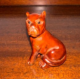 Small Wood Carved Dog Figure