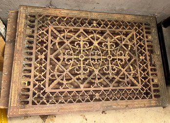 Antique American Tuttle And Bailey MFG Co NY Cast Iron Heat Register/Floor Grate #3