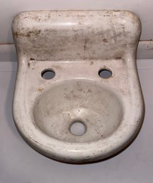 Small Antique Cast Iron Enamel Sink