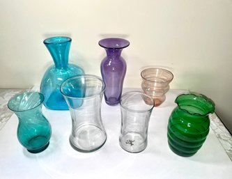Various Glass Flower Vases - 7 Items