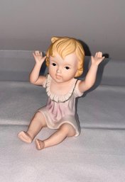 Vintage Bisque Porcelain Baby Girl Figurine