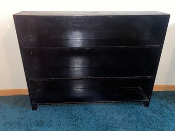 Painted Glossy Black Solid Wood Book Shelf- Large
