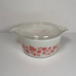 Small Pink  Casserole Dish With Lid