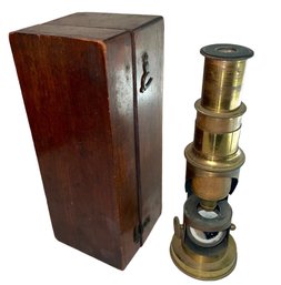 Antique Brass Barrel Field Microscope