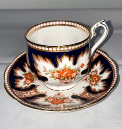 Royal Albert Royalty Blue/white Cup And Saucer