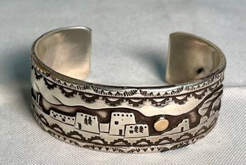 Native American Sterling Silver Story Bracelet