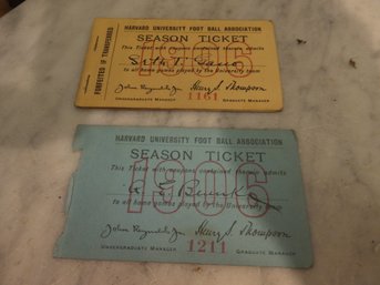 2 Season Tickets From 1906