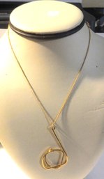 16'  Gold Tone Necklace W/dangle Charm