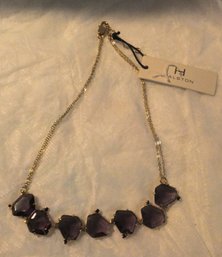 16' Halston Purple Stone Necklace
