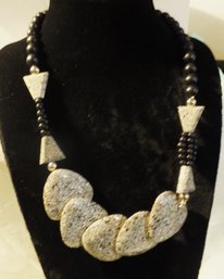 24' Black Beads HIGH FASHION NECKLACE