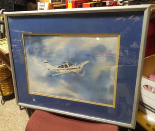 SIGNED WATER COLOR AIRPLANE