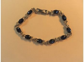 LADIES BRACELET WITH BLUE AND CLEAR STONES