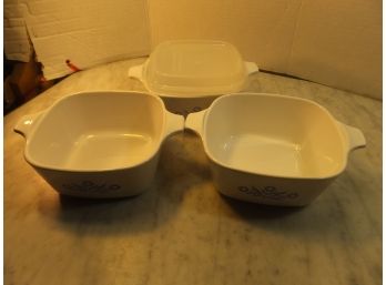 3 PIECES CORNING WARE W/1 LID