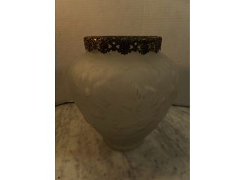 Large Frosted Vase