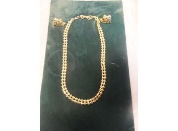 NECKLACE AND EARRINGS GOLD TONE 18'