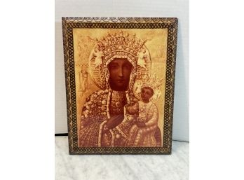 FANCY CARVED WOOD FRAME PICTURE