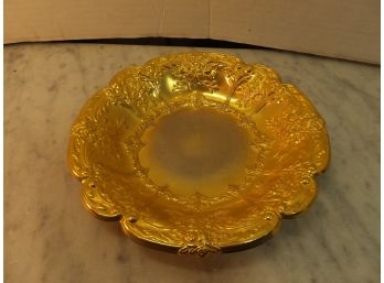 GOLD PLATE ROUND  DECORATIVE CANDY DISH