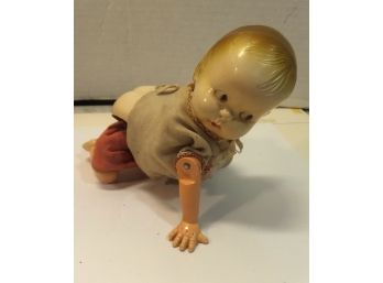 ANTIQUE PORCELAIN WIND UP DOLL (NOT WORKING)