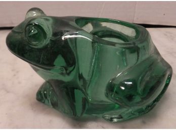 GLASS FROG CANDLE HOLDER