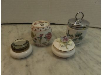 4 COVERED PORCELAIN ITEMS