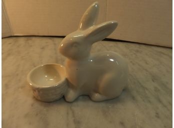 PORCELAIN  WHITE RABBIT WITH EGG CUP