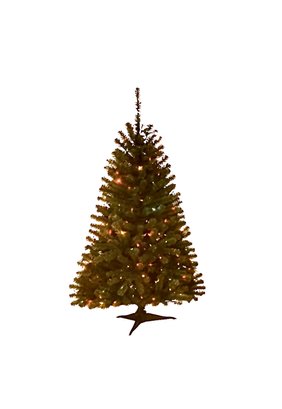 Celebrate It Hillside Tree 4ft Christmas Tree Pre Lit Multi Color 150 Lights 290 Natural Branch Tips