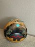 Vintage Native American Gourd Bear Turquoise Feathers Handmade