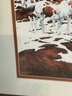 'Pintos' Limited Edition Art By Bev Doolittle Realism 1978 Framed And Matted (Matte Has Damage) AS IS