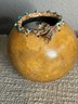 Vintage Native American Gourd Bear Turquoise Feathers Handmade