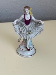 Royal Vienna Figurine Ballerina Dresden Porcelain Lace Meissen Sitzendorf