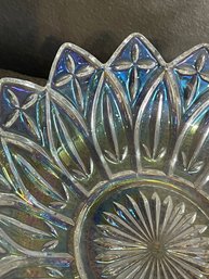 Hazel Atlas Cut Glass Sunflower Iridescent Opalescent Carnival Glass Bowl