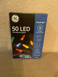 General Electric 50 LED Mini Lights Multi Color NIB Stay Bright 12.2 Feet Tested Working Indoor Outdoor