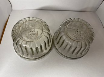 Kerr Jars Set Of 2 Rare Bee Angel Crown Grey Glass