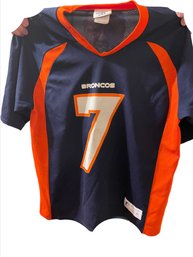 Broncos #7 Size L Jersey Blue LOGO ATHELETIC NFL Throwback ELWAY LIKE NEW