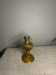Miniature Amber Kerosene Oil Lamp 19th Century The R&A MFG Co ACORN Boho