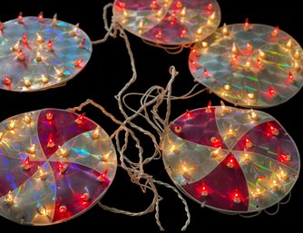 Set Of 5 Vintage Twinkling Hologram Spinning Lollipops Christmas Yard Decoration Extremely Rare