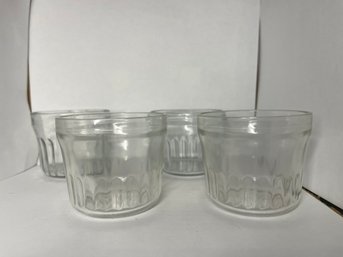 Set Of 4 Vintage Jelly Jars Clear Glass