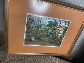 The Old Farm By Lionel Barrymore Framed Matted Postcard Metallic Art Print 11x14