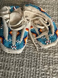 Authentic Plains Native American Beaded Baby Moccasins