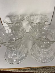 Vintage 1920s Sorbet Bowls Scalloped Edge Dessert Bowls Custard Cups Set Of 8