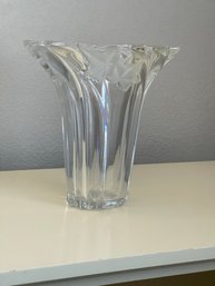Vintage Mikasa Parisan Ivy Heavy Leaded Crystal Vase, Valentines Day Gift Perfect For Long Stemmed Roses