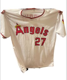 XL Vintage Mike Trout Angels #27 Angels Jersey Throwback California MLB