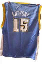 Vintage Reebok Denver Nuggets Jersey #15 Carmelo Anthony NBA Throwback Size XL