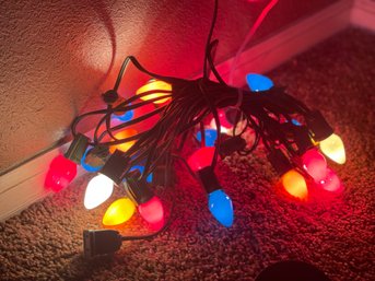 Vintage String Of 25 C9 Opaque Bulbs Multi-Colored Tested Working #1