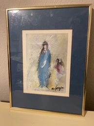 Framed Matted Madonna With Angel Ted De Grazia Southwestern Native American Fine Art Print