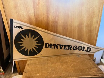 Vintage 1982 USFL Denver GOLD Pennant